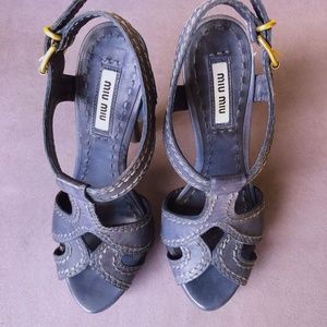 Miu Miu  6inch high heel size 35 platform sandals